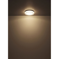 Stropní svítidlo, bílý kov, plast bílý, chromový kroužek, čiré plastové křišťály, ø:400mm, V:80mm, včetně LED 24W 230V, 2500lm zdroj, 1400lm výstup, 4000K