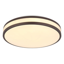 Stropní svítidlo, kov bílý, plast v barvě kávy, plast bílý, stmívatelné, fixace barev, změna a fixace RGB barev, paměťová funkce, noční světlo, dál. ovládání, ø:340mm, V:70 mm, LED 18W 230V, 50-950lm, 2700-6000K, RGB LED 5W 230V