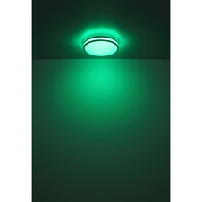 Stropní svítidlo, kov bílý, plast v barvě kávy, plast bílý, stmívatelné, fixace barev, změna a fixace RGB barev, paměťová funkce, noční světlo, dál. ovládání, ø:340mm, V:70 mm, LED 18W 230V, 50-950lm, 2700-6000K, RGB LED 5W 230V