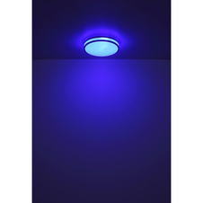 Stropní svítidlo, kov bílý, plast v barvě kávy, plast bílý, stmívatelné, fixace barev, změna a fixace RGB barev, paměťová funkce, noční světlo, dál. ovládání, ø:340mm, V:70 mm, LED 18W 230V, 50-950lm, 2700-6000K, RGB LED 5W 230V