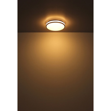 Stropní svítidlo, kov bílý, plast v barvě kávy, plast bílý, stmívatelné, fixace barev, změna a fixace RGB barev, paměťová funkce, noční světlo, dál. ovládání, ø:340mm, V:70 mm, LED 18W 230V, 50-950lm, 2700-6000K, RGB LED 5W 230V