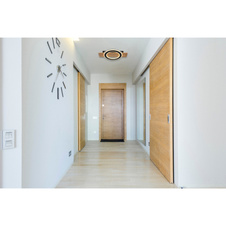 Stropní svítidlo, tmavý plast s imitací dřeva, matný černý kov, akryl bílý, DxŠxV:440x290x52mm, včetně LED 18W 230V, zdroj 1740lm, výstup 1000lm, 3000K