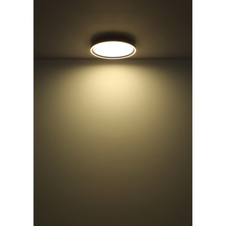 Stropní svítidlo, kov bílý, akryl černý, akryl bílý, ø:390mm, V:70mm, včetně LED 24W 230V, zdroj 2600lm, výstup 1400lm, 3000K.