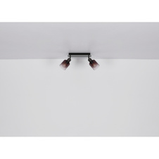 Nástěnné svítidlo, kov černý chrom, sklo měděné barvy a průhledné, DxŠxV:250x80x180mm, bez žárovek 2xE14, max. 40W 230V
