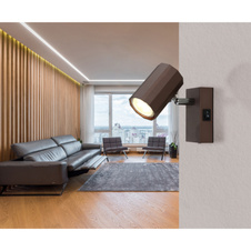 Nástěnné svítidlo, kov bronzový matný, hliník bronzový matný, ŠxV:70x140mm, H:145mm, bez žárovky 1xGU10, max. 25W 230V