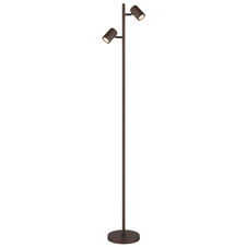 Stojací svítidlo, kov bronz matný, hliník bronz matný, kabel PVC černý, vypínač na kabelu, DxŠxV:270x220x1580mm, délka kabelu 1800mm, bez žárovek 2xGU10 LED, max. 5W 230V