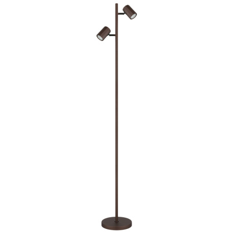 Stojací svítidlo, kov bronz matný, hliník bronz matný, kabel PVC černý, vypínač na kabelu, DxŠxV:270x220x1580mm, délka kabelu 1800mm, bez žárovek 2xGU10 LED, max. 5W 230V