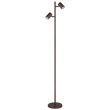 Stojací svítidlo, kov bronz matný, hliník bronz matný, kabel PVC černý, vypínač na kabelu, DxŠxV:270x220x1580mm, délka kabelu 1800mm, bez žárovek 2xGU10 LED, max. 5W 230V