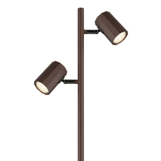Stojací svítidlo, kov bronz matný, hliník bronz matný, kabel PVC černý, vypínač na kabelu, DxŠxV:270x220x1580mm, délka kabelu 1800mm, bez žárovek 2xGU10 LED, max. 5W 230V