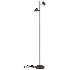 Stojací svítidlo, kov bronz matný, hliník bronz matný, kabel PVC černý, vypínač na kabelu, DxŠxV:270x220x1580mm, délka kabelu 1800mm, bez žárovek 2xGU10 LED, max. 5W 230V