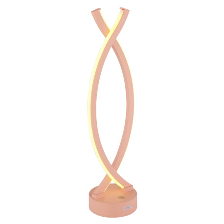 Nabíjecí stolní lampa, plast barva bílá a broskvová, dotykové zapnutí/vypnutí, plynulý dotykový stmívač, USB-A 2.0 - USB-C, součástí balení baterie CR18650 1800mAh, DxŠxV:125x100x410mm, délka kabelu 1000mm, LED 1W 230V, 25lm výstup, 3000K