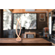 Nabíjecí stolní lampa, plast barva bílá a broskvová, dotykové zapnutí/vypnutí, plynulý dotykový stmívač, USB-A 2.0 - USB-C, součástí balení baterie CR18650 1800mAh, DxŠxV:125x100x410mm, délka kabelu 1000mm, LED 1W 230V, 25lm výstup, 3000K