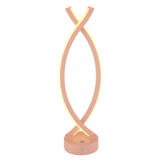 Nabíjecí stolní lampa, plast barva bílá a broskvová, dotykové zapnutí/vypnutí, plynulý dotykový stmívač, USB-A 2.0 - USB-C, součástí balení baterie CR18650 1800mAh, DxŠxV:125x100x410mm, délka kabelu 1000mm, LED 1W 230V, 25lm výstup, 3000K