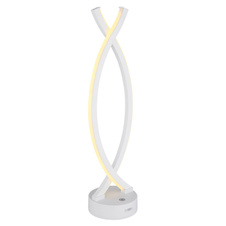 Nabíjecí stolní lampa, plast bílý, kabel PVC bílý, dotykové zapnutí/vypnutí, plynulý dotykový stmívač, USB-A 2.0 - USB-C, součástí balení baterie CR18650 1800mAh, DxŠxV:125x100x410mm, délka kabelu1000mm, LED 1W 230V, 25lm výstup, 3000K