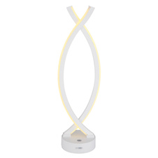 Nabíjecí stolní lampa, plast bílý, kabel PVC bílý, dotykové zapnutí/vypnutí, plynulý dotykový stmívač, USB-A 2.0 - USB-C, součástí balení baterie CR18650 1800mAh, DxŠxV:125x100x410mm, délka kabelu1000mm, LED 1W 230V, 25lm výstup, 3000K