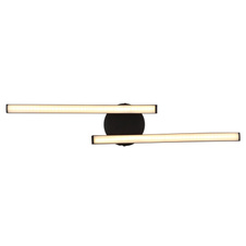 Stropní svítidlo, plast černý, plast bílý, výkyvné rameno, DxŠxV:515x100x72mm, rozměry ramen: 34,5x2cm, včetně LED 12W 230V, zdroj 1250lm, výstup 765lm, 3000K.