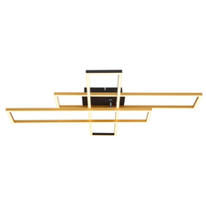 Stropní svítidlo, kov černý, hliník černý, hliník zlatý, plast bílý, polohovatelné, DxŠxV:800x600x95mm, rozměry obdélníků: 13x60cm, včetně LED 40W 230V, zdroj 4230lm, výstup 1650lm, 3000K