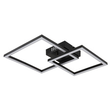 Stropní svítidlo, plast černý, plast bílý, polohovatelné, DxŠxV:475x355x67mm, čtverce: 20x20cm a 25x25cm, včetně LED 20W 230V, zdroj 2000lm, výstup 800lm, 3000K