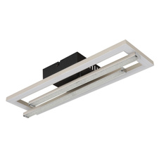 Stropní svítidlo, plast černý, matný nikl plast, čiré plastové křišťály, bílý plast, nastavitelná ramena, DxŠxV: 400x375x66mm, rozměry obdélníku: 40x12cm, rozměry ramene: 34x2 cm, včetně LED 24W 230V, 2400lm zdroj, 4000K