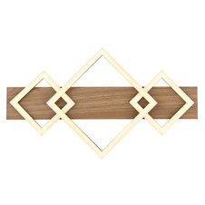 Stropní svítidlo, matný černý kov, MDF s imitací tmavého dřeva, plast černý, plast bílý, DxŠxV:540x312x75mm, včetně LED 24W 230V, 2900lm zdroj, 1020lm výstup, 3000K