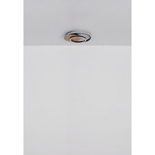 Stropní svítidlo, MDF s imitací tmavého dřeva, plast černý matný, plast bílý, DxŠxV:380x360x65mm, včetně LED 24W 230V, zdroj 3320lm, výstup 1100lm, 3000K