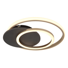 Stropní svítidlo, MDF šedý, plast v barvě šampaň, plast bílý, DxŠxV:380x360x6mm, včetně LED 24W 230V, zdroj 3320lm, výstup 1100lm, 3000K