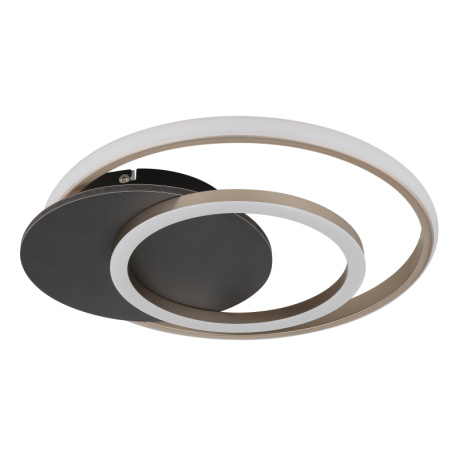 Stropní svítidlo, MDF šedý, plast v barvě šampaň, plast bílý, DxŠxV:380x360x6mm, včetně LED 24W 230V, zdroj 3320lm, výstup 1100lm, 3000K