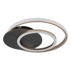 Stropní svítidlo, MDF šedý, plast v barvě šampaň, plast bílý, DxŠxV:380x360x6mm, včetně LED 24W 230V, zdroj 3320lm, výstup 1100lm, 3000K