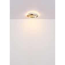 Stropní svítidlo, MDF šedý, plast v barvě šampaň, plast bílý, DxŠxV:380x360x6mm, včetně LED 24W 230V, zdroj 3320lm, výstup 1100lm, 3000K