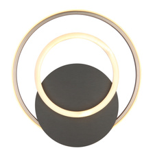 Stropní svítidlo, MDF šedý, plast v barvě šampaň, plast bílý, DxŠxV:380x360x6mm, včetně LED 24W 230V, zdroj 3320lm, výstup 1100lm, 3000K