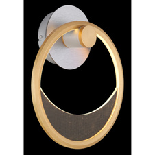 Nástěnné svítidlo, hliník stříbrný a zlatý, akryl čirý, plast bílý, akryl s ozdobným děrováním, ŠxV:290x330mm, H:105mm, včetně LED 16W 230V, zdroj 1809lm, výstup 628lm, 3000K