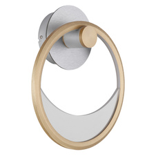 Nástěnné svítidlo, hliník stříbrný a zlatý, akryl čirý, plast bílý, akryl s ozdobným děrováním, ŠxV:290x330mm, H:105mm, včetně LED 16W 230V, zdroj 1809lm, výstup 628lm, 3000K