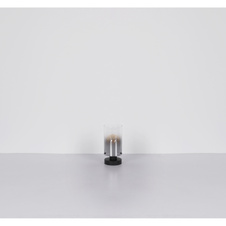 Stolní svítidlo, kov černý matný, sklo kouřové, průhledné, kabel PVC černý, kolébkový vypínač na kabelu, ø:125mm, V:263mm, délka kabelu 1500mm, bez žárovky 1xE27, max. 40W 230V