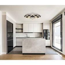 Stropní svítidlo, černý matný kov, MDF šedý, plast v barvě šampaň, plast bílý, DxŠxV:540x312x75mm, včetně LED 24W 230V, 2900lm zdroj, 1020lm výstup, 3000K