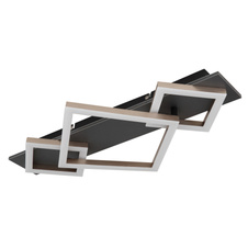 Stropní svítidlo, černý matný kov, MDF šedý, plast v barvě šampaň, plast bílý, DxŠxV:540x312x75mm, včetně LED 24W 230V, 2900lm zdroj, 1020lm výstup, 3000K
