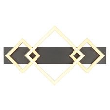 Stropní svítidlo, černý matný kov, MDF šedý, plast v barvě šampaň, plast bílý, DxŠxV:540x312x75mm, včetně LED 24W 230V, 2900lm zdroj, 1020lm výstup, 3000K