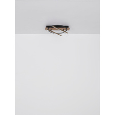 Stropní svítidlo, kov vzhled dřeva, hliník černý matný, silikon bílý, výkyvné rameno, ø:405mm, V:55mm, včetně LED 24W 230V, zdroj 2900lm, výstup 530lm, 3000K