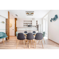 Stropní svítidlo, kov vzhled dřeva, kov černý, hliník černý matný, akryl bílý, akrylové křišťály čiré, DxŠxV:378x378x50mm, včetně LED 24W 230V, zdroj 3000lm, výstup 800lm, 3000K