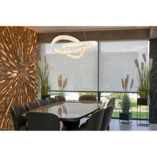 Závěsné svítidlo, kov chrom, čiré křišťály K5, chromový kroužek, stmívatelné, několik úrovní pomocí nástěnného vypínače, fixace barev, paměťová funkce, noční světlo, dál.ovládání, 2xAAA, ø:780mm V:1200mm, LED 110W 230V, 940-9389lm, 2700-6500K