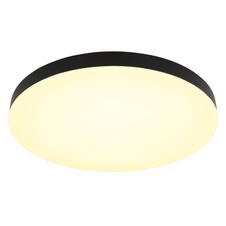 Stropní svítidlo, plast černý, bílý, posuvný přepínač, fixace barev, ø:500mm, V:45mm, včetně LED 50W 230V, zdroj 6000lm, výstup 4500lm, změna barvy světla 3000/4000/6500K