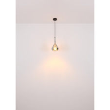 Závěsné svítidlo, kov černý, sklo kouřové barvy, černý kabel, nastavitelná výška, ø:200mm, V:1500mm, bez žárovky 1xE27, max. 60W 230V
