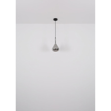 Závěsné svítidlo, kov černý, sklo kouřové barvy, černý kabel, nastavitelná výška, ø:200mm, V:1500mm, bez žárovky 1xE27, max. 60W 230V
