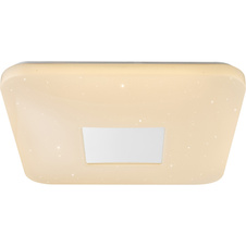 Stropní svítidlo, kov bílá, bílý akryl, chrom, stmívatelné, a intenzita 50-1700lm, dálkové ovládání, fixace barev, DxŠxV: 44x44x7cm, včetně 1xLED 24W 230V, 150-1700lm výstup, změna barvy světla 3000-4200-6400K