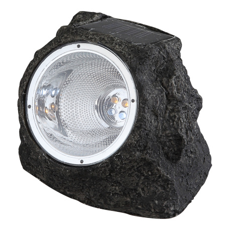 Solární svítidlo, plast šedý, plast průhledný, IP44, 1x Ni MH AA 600mAh 1,2V, DxŠxV: 150x125x105mm včetně 2xLED 0,06W 3,2V, bílá, 2xLED 0,06W 3,2V, žlutá