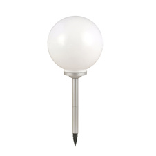 Solární svítidlo plast stříbrná metalíza, plast bílý, součástí balení baterie AA 600mAh 1,2V, IP44, Ø300mm, V:700mm, včetně 4x LED 0,06W 3,2V, 4000K