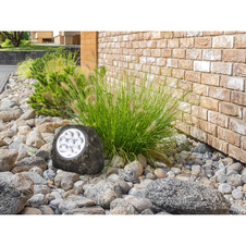 Solární svítidlo plast šedý, plast čirý, součástí balení baterie AA 600mAh 1,2V, IP44, DxŠxV:150x110x110mm, včetně 8x LED 0,06W 3V, bílá