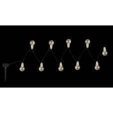 Solární řetěz plast stříbrno-šedý, plast čirý, součástí balení baterie AA 600mAh 1,2V, IP44, světelný řetěz 10 žárovek, 2 úrovně zábleskové/trvalé, DxŠxV:3800x58x100mm, délka kabelu 2000mm, vč.10x LED 0,3W 3002K, vč. teplá bílá