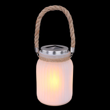 Solární svítidlo, plast, sklo satinované, blikající LED dioda, efekt hořícího ohně, IP44, včetně baterie 1xAA200mAh 1,2V, Ø105mm, V:160mm, včetně 30xLED 0,15W 3,2V, 3000K