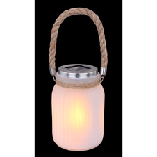 Solární svítidlo, plast, sklo satinované, blikající LED dioda, efekt hořícího ohně, IP44, včetně baterie 1xAA200mAh 1,2V, Ø105mm, V:160mm, včetně 30xLED 0,15W 3,2V, 3000K