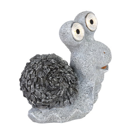 Solární svítidlo, plast šedý, slimák, IP44, vč. baterie 1xAA200mAh, DxŠxV: 195x105x200, vč. 2xLED 0,06W 3V